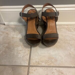Not Rated Brown-Tone Platform Wedge Sandals with Ankle Strap